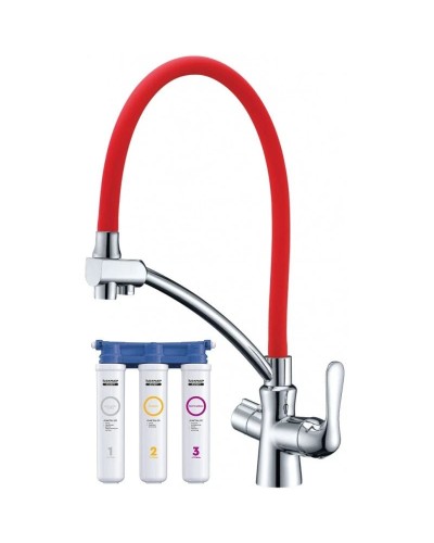 Смеситель для кухни с фильтром Lemark Comfort LM3070C-Red + H851P00