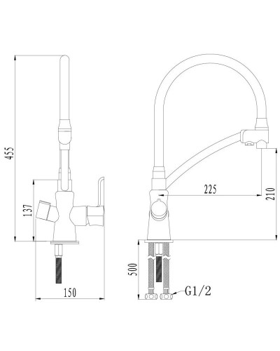 Смеситель для кухни с фильтром Lemark Comfort LM3070C-Red + H851P00