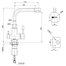 Смеситель для кухни с фильтром Lemark Expert LM5061G + H851P00