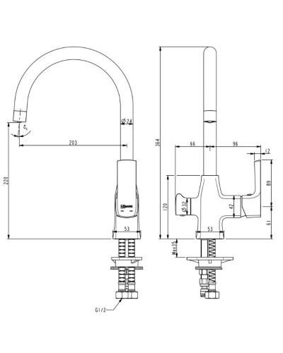 Смеситель для кухни с фильтром Lemark Ursus LM7261BL + H851P00