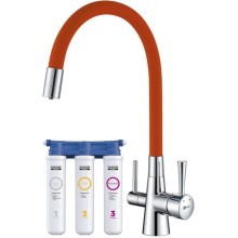 Смеситель для кухни с фильтром Lemark Comfort LM3075C-Orange + H851P00