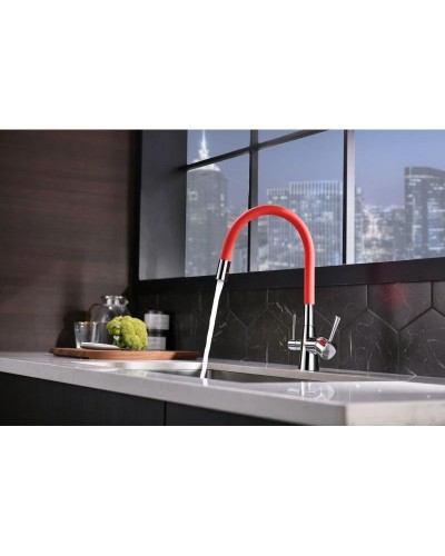 Смеситель для кухни с фильтром Lemark Comfort LM3075C-Red + H851P00