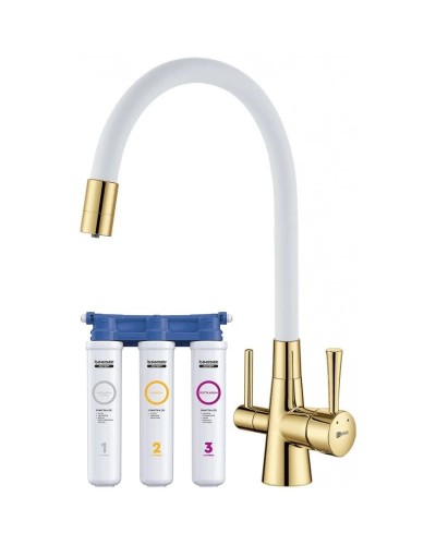 Смеситель для кухни с фильтром Lemark Comfort LM3075G-White + H851P00
