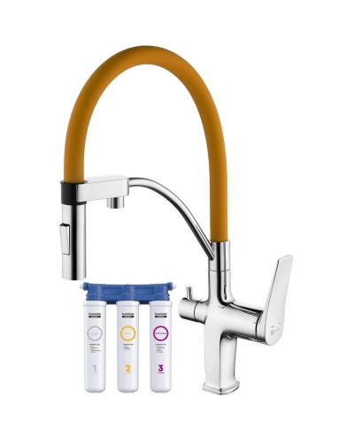 Смеситель для кухни с фильтром Lemark Comfort LM3074C-Orange + H851P00