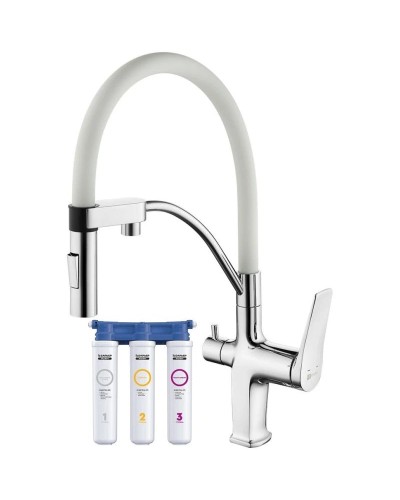 Смеситель для кухни с фильтром Lemark Comfort LM3074C-White + H851P00