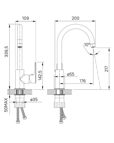 Смеситель для кухни с фильтром IDDIS Cuba CUBBLFJi05 + H851P00