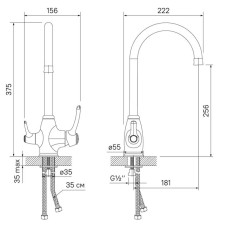 Смеситель для кухни с фильтром IDDIS Oldie OLDBRF0i05 + H851P00
