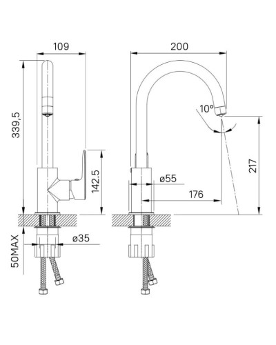 Смеситель для кухни с фильтром IDDIS Cuba CUBSBFJi05 + H851P00