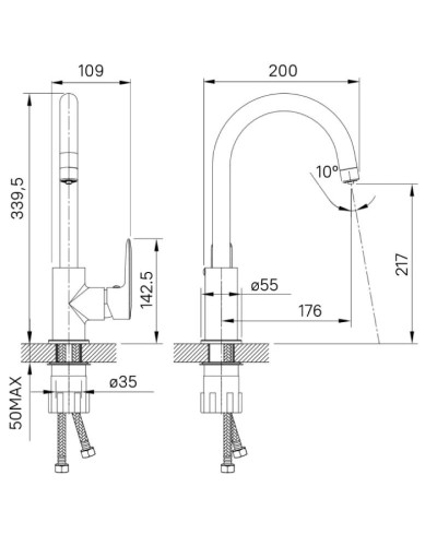 Смеситель для кухни с фильтром IDDIS Cuba CUBBNFJi05 + H851P00