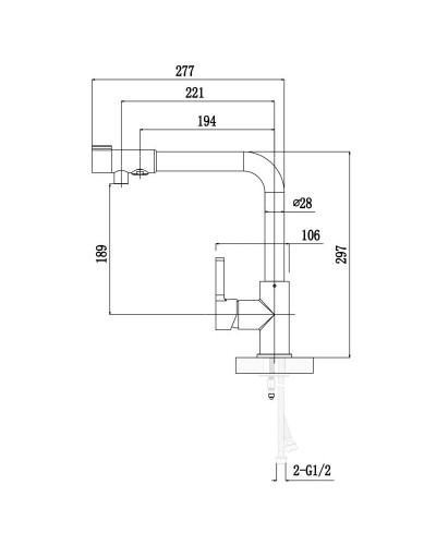 Смеситель для кухни с фильтром Timo Hette 1026/02F + H851P00