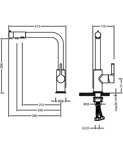 Смеситель для кухни с фильтром Timo Hette 1026/03F + H851P00