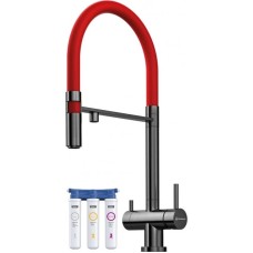 Смеситель для кухни с фильтром Omoikiri Kanto-PVD-GM вороненая сталь 4994013 + H851P00