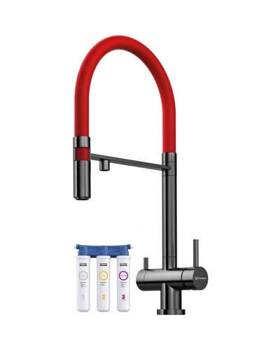 Смеситель для кухни с фильтром Omoikiri Kanto-PVD-GM вороненая сталь 4994013 + H851P00