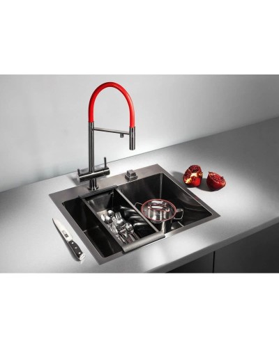 Смеситель для кухни с фильтром Omoikiri Kanto-PVD-GM вороненая сталь 4994013 + H851P00