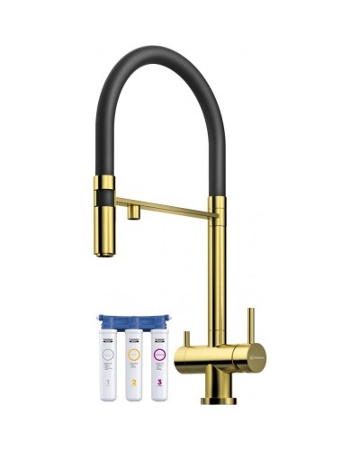 Смеситель для кухни с фильтром Omoikiri Kanto-PVD-LG  светлое золото 4994014 + H851P00