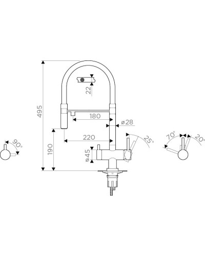 Смеситель для кухни с фильтром Omoikiri Kanto-PVD-LG  светлое золото 4994014 + H851P00
