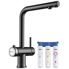 Смеситель для кухни с фильтром Omoikiri Hotaru-GM-WH вороненая сталь/белый 4994053 + H851P00