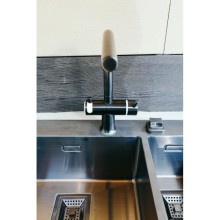 Смеситель для кухни с фильтром Omoikiri Hotaru-GM-WH вороненая сталь/белый 4994053 + H851P00