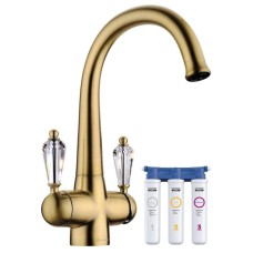 Смеситель для кухни с фильтром Omoikiri Okinawa-AB античная латунь 4994056 + H851P00