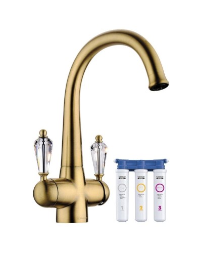 Смеситель для кухни с фильтром Omoikiri Okinawa-AB античная латунь 4994056 + H851P00