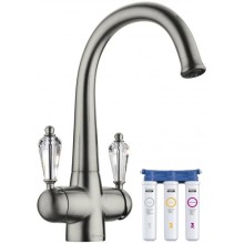 Смеситель для кухни с фильтром Omoikiri Okinawa-SI античное серебро 4994057 + H851P00