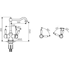 Смеситель для кухни с фильтром Omoikiri Tottori-AB античная латунь 4994009 + H851P00