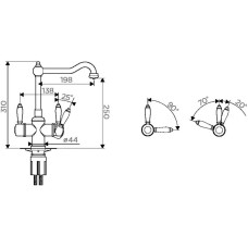 Смеситель для кухни с фильтром Omoikiri Tottori-AB античная латунь 4994009 + H851P00