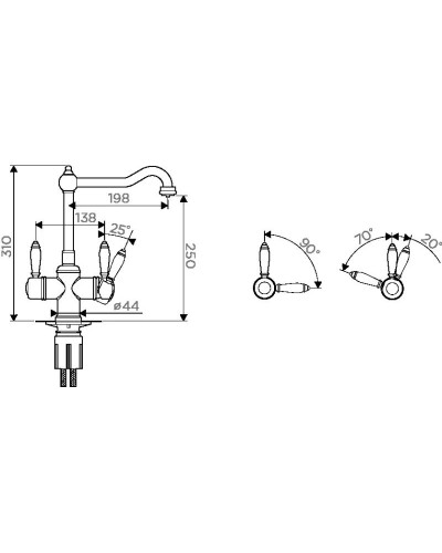 Смеситель для кухни с фильтром Omoikiri Tottori-SI античное серебро 4994046 + H851P00
