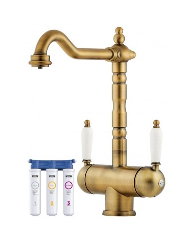 Смеситель для кухни с фильтром Omoikiri Amagasaki-AB античная латунь 4994292 + H851P00