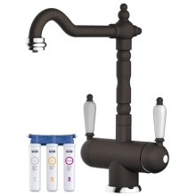 Смеситель для кухни с фильтром Omoikiri Amagasaki-DC темный шоколад 4994070 + H851P00