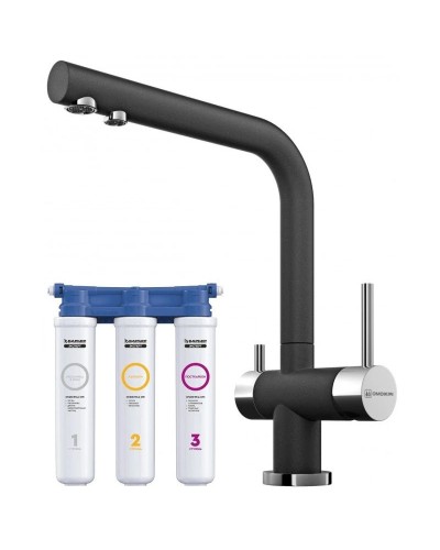 Смеситель для кухни с фильтром Omoikiri Nagano-BL черный 4994047 + H851P00