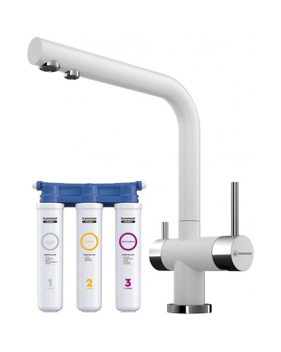 Смеситель для кухни с фильтром Omoikiri Nagano-WH белый 4994054 + H851P00