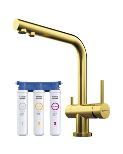 Смеситель для кухни с фильтром Omoikiri Nagano-LG светлое золото 4994178 + H851P00