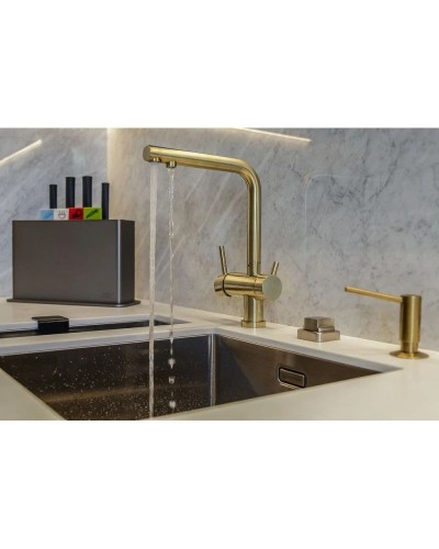 Смеситель для кухни с фильтром Omoikiri Nagano-LG светлое золото 4994178 + H851P00