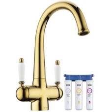 Смеситель для кухни с фильтром Omoikiri Okinawa-2-G золото 4994253 + H851P00