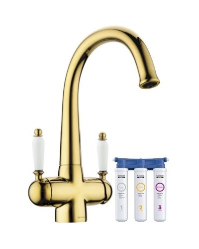 Смеситель для кухни с фильтром Omoikiri Okinawa-2-G золото 4994253 + H851P00