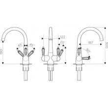 Смеситель для кухни с фильтром Omoikiri Okinawa-2-SI античное серебро 4994255 + H851P00