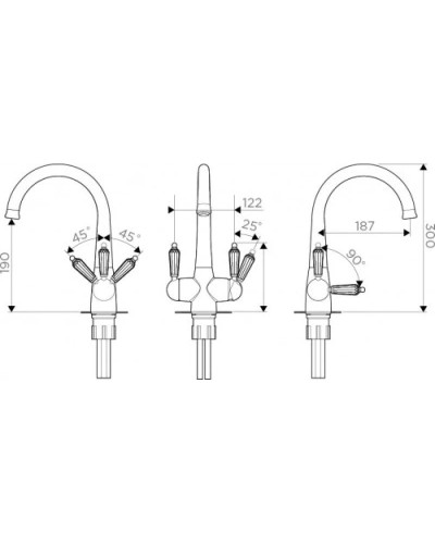 Смеситель для кухни с фильтром Omoikiri Okinawa-2-SI античное серебро 4994255 + H851P00