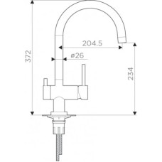 Смеситель для кухни с фильтром Omoikiri Yamada-BN нержавеющая сталь 4994225 + H851P00