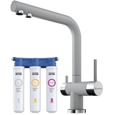 Смеситель для кухни с фильтром Omoikiri Nagano-GR ленинградский серый 4994219 + H851P00