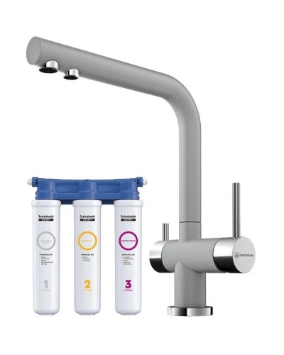 Смеситель для кухни с фильтром Omoikiri Nagano-GR ленинградский серый 4994219 + H851P00