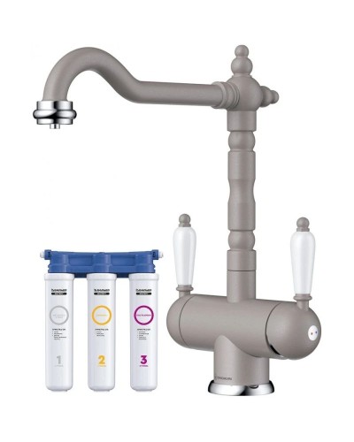 Смеситель для кухни с фильтром Omoikiri Amagasaki-GR ленинградский серый 4994232 + H851P00