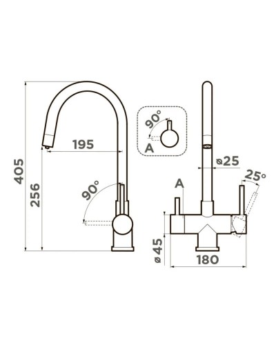 Смеситель для кухни с фильтром Omoikiri Akita нержавеющая сталь 4994086 + H851P00