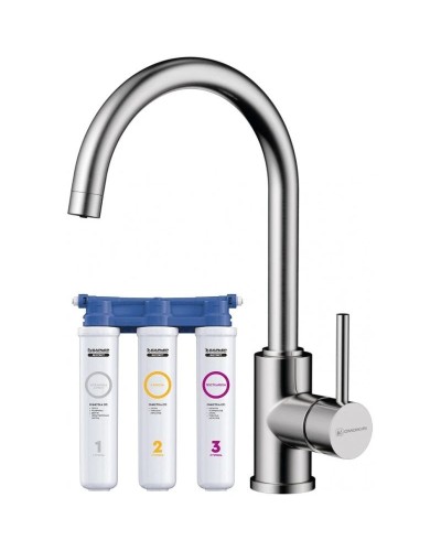 Смеситель для кухни с фильтром Omoikiri Shinagawa 2 Plus-BN нержавеющая сталь 4994339 + H851P00