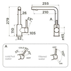 Смеситель для кухни с фильтром Omoikiri Nakagawa 2 Plus-GB графит 4994343 + H851P00