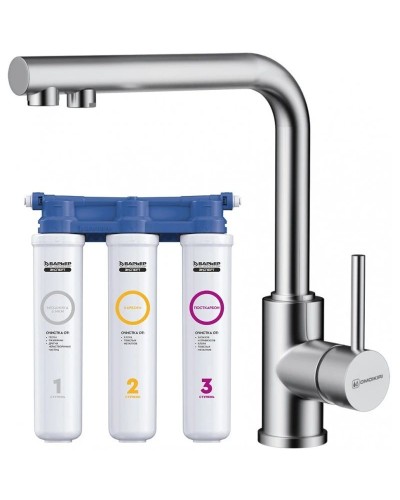 Смеситель для кухни с фильтром Omoikiri Nakagawa 2 Plus-BN нержавеющая сталь 4994342 + H851P00