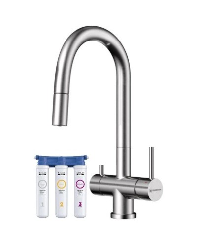 Смеситель для кухни с фильтром Omoikiri Akita-S-BN нержавеющая сталь 4994302 + H851P00