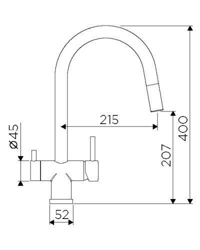 Смеситель для кухни с фильтром Omoikiri Akita-S-BN нержавеющая сталь 4994302 + H851P00