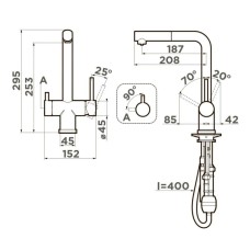 Смеситель для кухни с фильтром Omoikiri Takamatsu-S-BN нержавеющая сталь 4994346 + H851P00