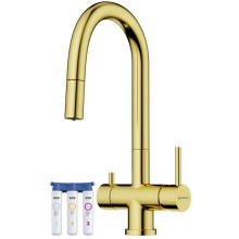 Смеситель для кухни с фильтром Omoikiri Akita-S-LG светлое золото 4994350 + H851P00